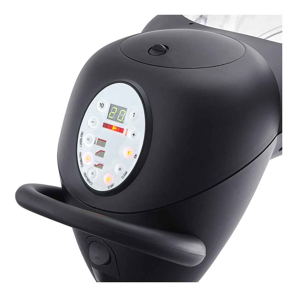 Side view of DIR ION wall mounted steamer showing arm length and full adjustability