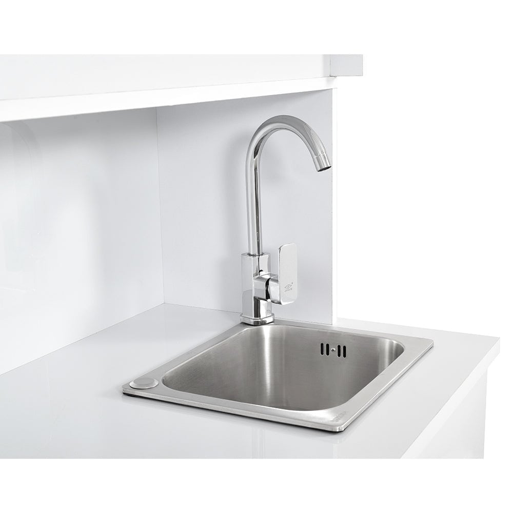 Stainless-steel sink and faucet integrated into the DIR Liberty Hair Color Bar
