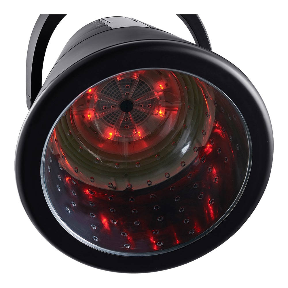 Wall mounted hair dryer hood installation showing space-saving design in beauty salon