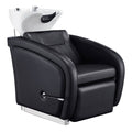 DIR Anode Salon Shampoo Chairs with Adjustable Leg - Black / Sink-White / Sink Support-White