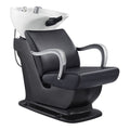 DIR Beckman Salon Shampoo Unit with Adjustable Seat - Black / Sink-White