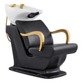 DIR Beckman Gold Shampoo Chair with Adjustable Seat - Black / Sink-White
