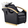 DIR Bella V Gold Reclining Salon Shampoo Massage Chairs - Black / Sink-White / Sink Support-White