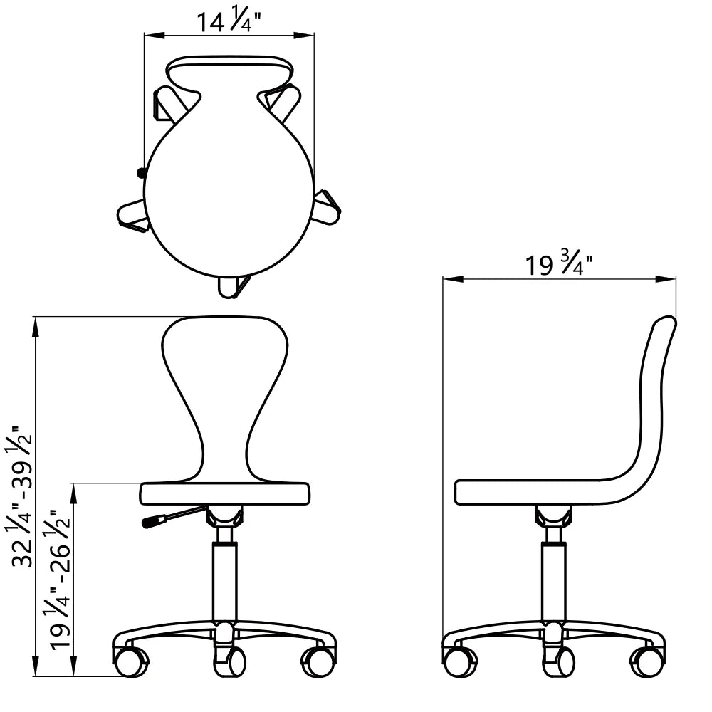 DIR Futuro Adjustable Rolling Stool Chair