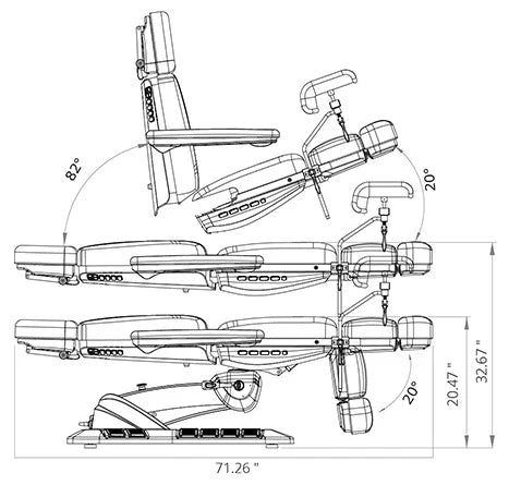 DIR Geneva 4-Motors Exam Table with Stirrups - OB GYN Gynecology
