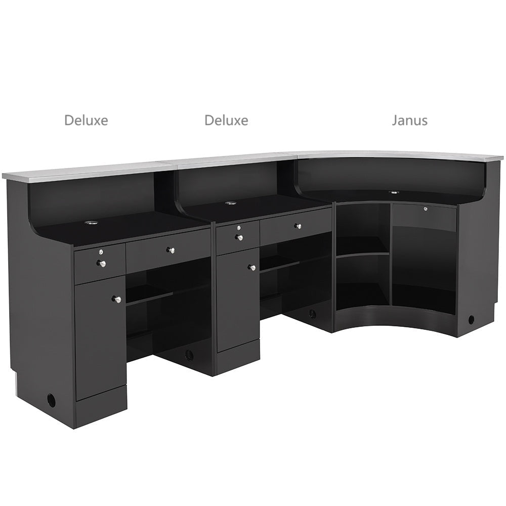 DIR Janus Combination - LED Illuminated Curved Reception Desk