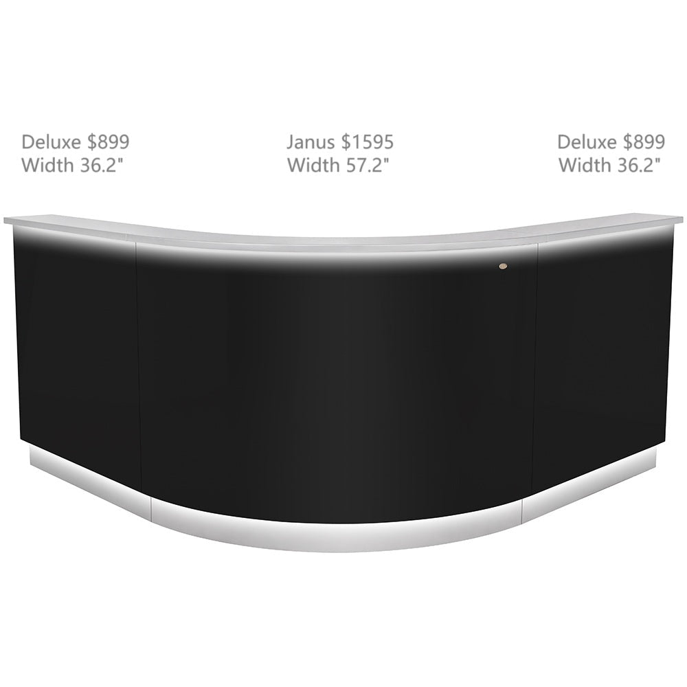 DIR Janus Combination - LED Illuminated Curved Reception Desk