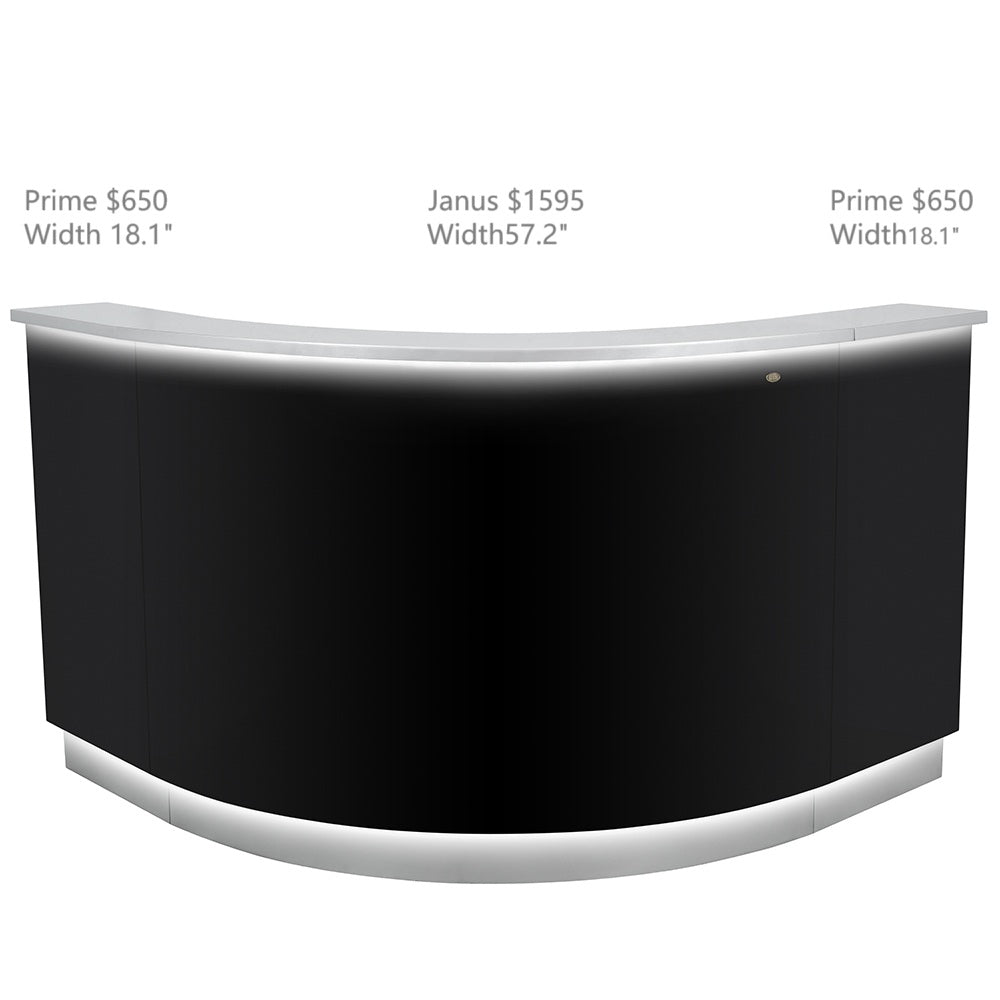DIR Janus Combination - LED Illuminated Curved Reception Desk