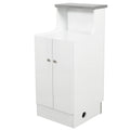 DIR Janus Prime - LED Small Reception Desk - White & Silver