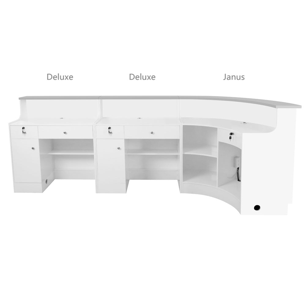 DIR Janus Combination - LED Illuminated Curved Reception Desk