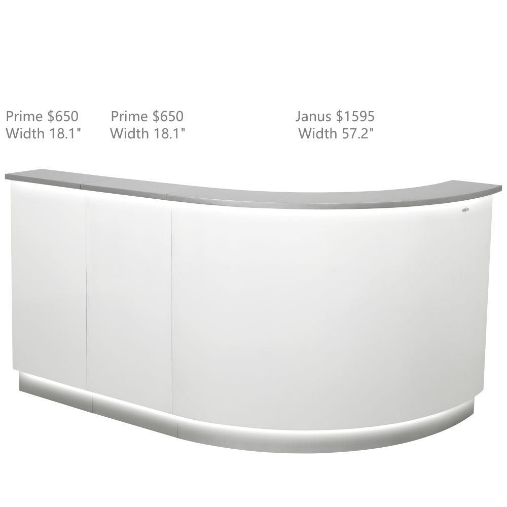 DIR Janus Combination - LED Illuminated Curved Reception Desk
