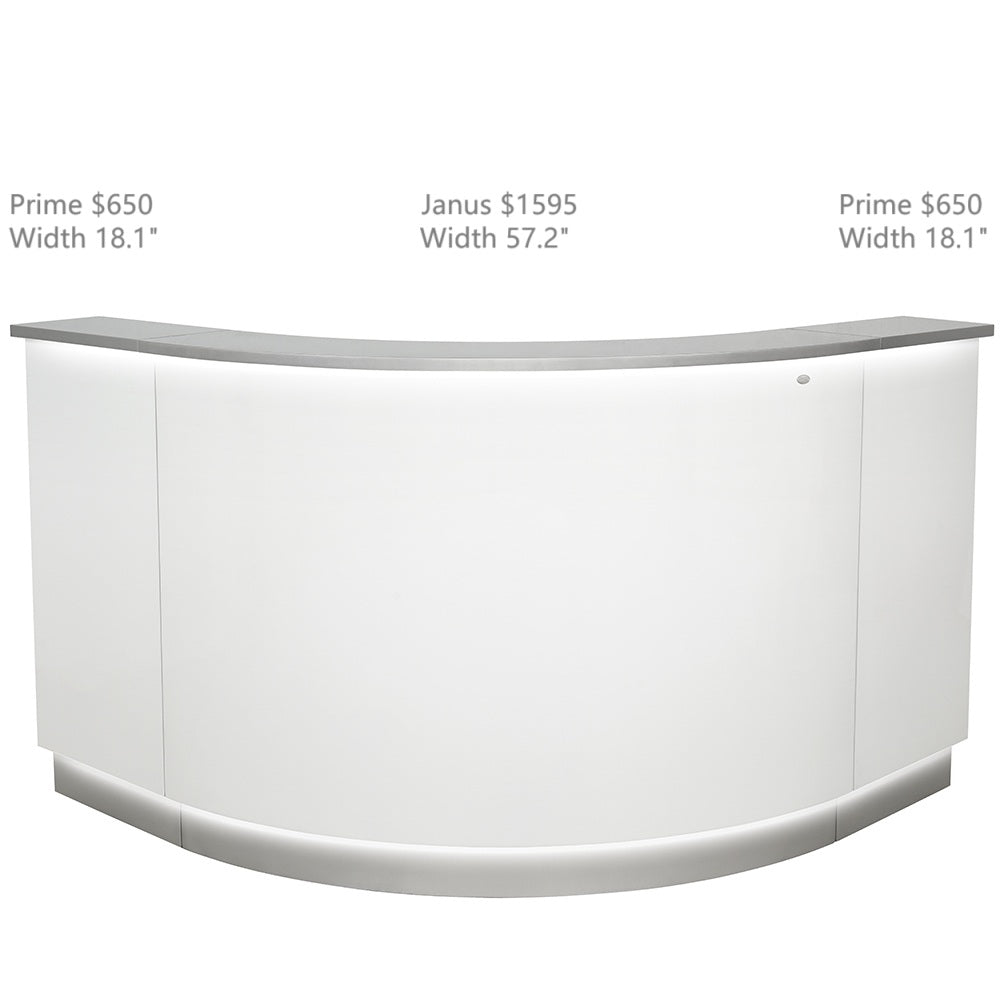 DIR Janus Combination - LED Illuminated Curved Reception Desk