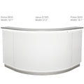 DIR Janus Combination - LED Illuminated Curved Reception Desk - White & Silver