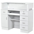 DIR Langara LED Modern Reception Desk - White