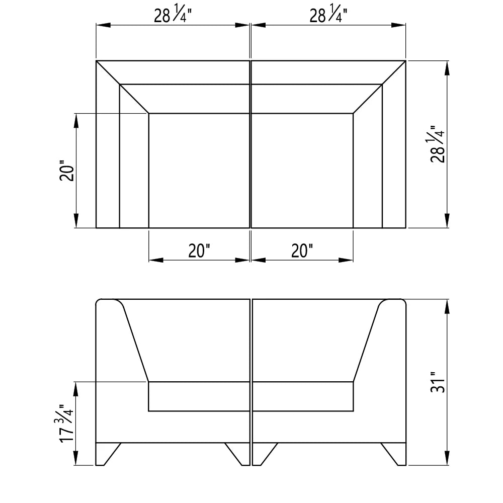 DIR Magic Cubo Waiting Room Chairs - 2 Seats