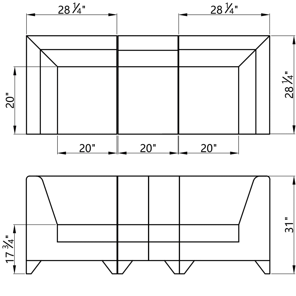 DIR Magic Cubo Waiting Room Chairs - 3 seats
