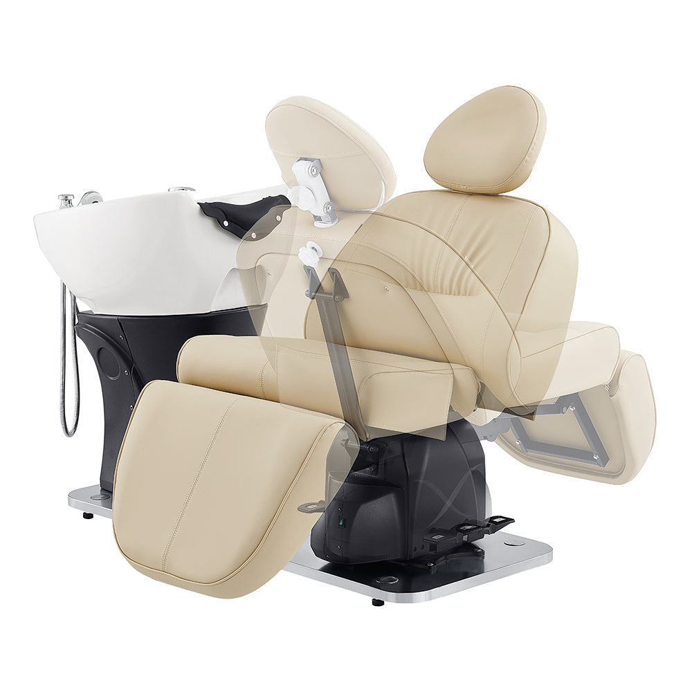 DIR Maximus Spa Salon Reclining Shampoo Bed with Rotating Seat