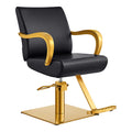 DIR Meteor Gold Salon Styling Chair - Black / Square Base - Gold